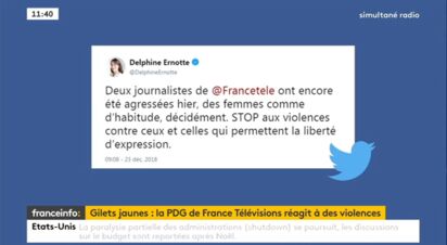 Delphine Ernotte Condamne L Agression Par Des Gilets Jaunes De