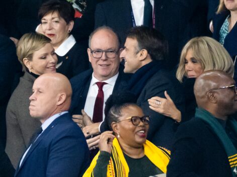 La princesse Charlène de Monaco, le couple Macron, Jason Momoa, Rita Ora... Les stars dans tous leurs états durant la finale de la Coupe du monde de rugby 2023