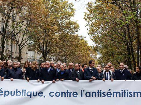 Arthur, Karine Le Marchand, Thierry Ardisson... De nombreuses personnalités présentes ce dimanche 12 novembre à Paris  pour participer à la marche contre l'antisémitisme