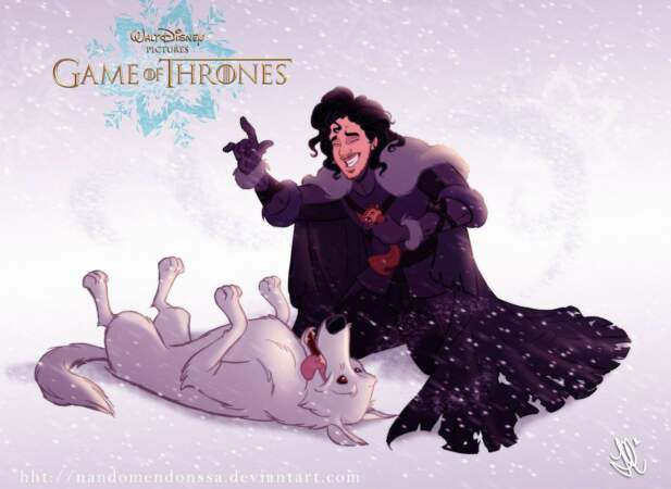 Jon Snow et son loup Fantome