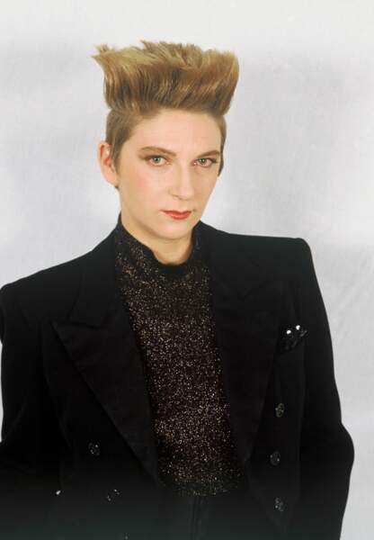  Dans les années 80, Desireless est en costume noir semi new-wave et a les cheveux en brosse extravagant.