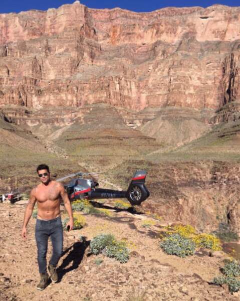 De son côté, Ricky Martin arpentait le Grand Canyon torse nu. 