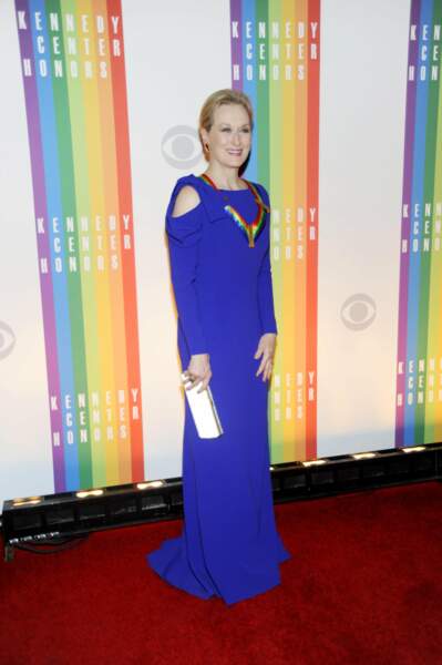Meryl Streep aime aussi beaucoup le bleu ! La preuve avec cette robe qu'elle portait aux Kennedy Center Honors