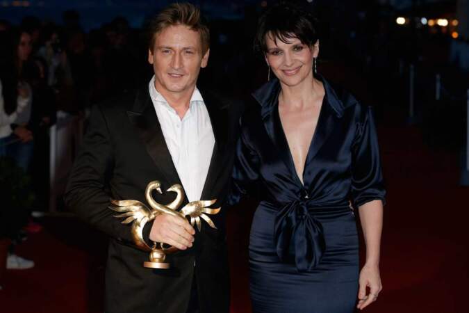 Juliette Binoche, présidente du jury, et Benoît Magimel, lauréat du Swann d'or du meilleur acteur