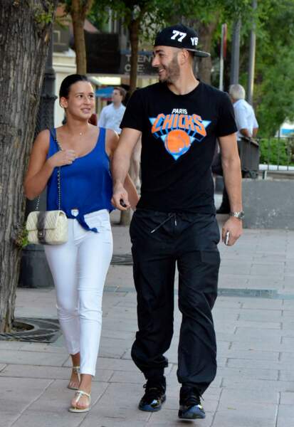 Karim Benzema et sa petite-amie Chloé dans les rues de Madrid en mai 2014. La chanceuse !