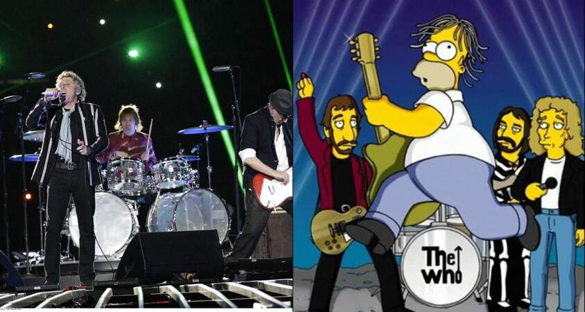 Le groupe The Who qui joue avec Homer