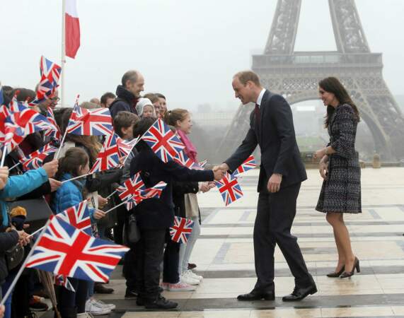 Les drapeaux britanniques étaient nombreux pour accueillir Kate et William