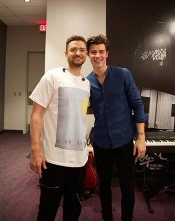 Un duo de beaux gosses : Justin Timberlake et Shawn Mendes réunis. 