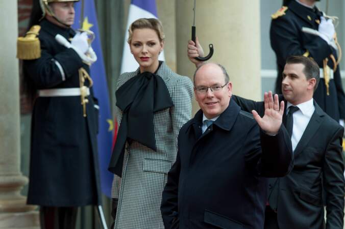 Charlène et Albert de Monaco arrivent à l'Elysée pour la commémoration du 11 novembre