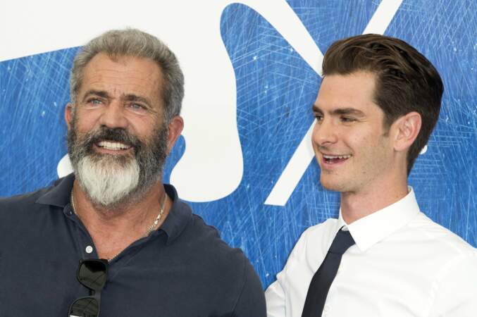 Mel Gibson et Andrew Garfield, acteur dans son film Tu ne tueras point