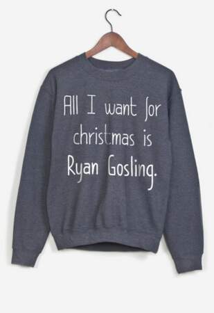 C'est notre pull coup de coeur. Qui veut Ryan Gosling pour Noël ?