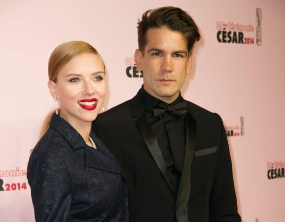 Scarlett Johansson et Romain Dauriac aux Cesar 2014.