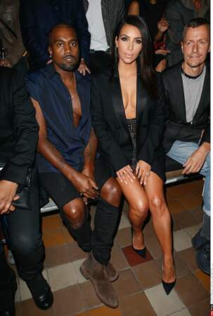 Kim Kardashian et Kanye West au défilé Lanvin
