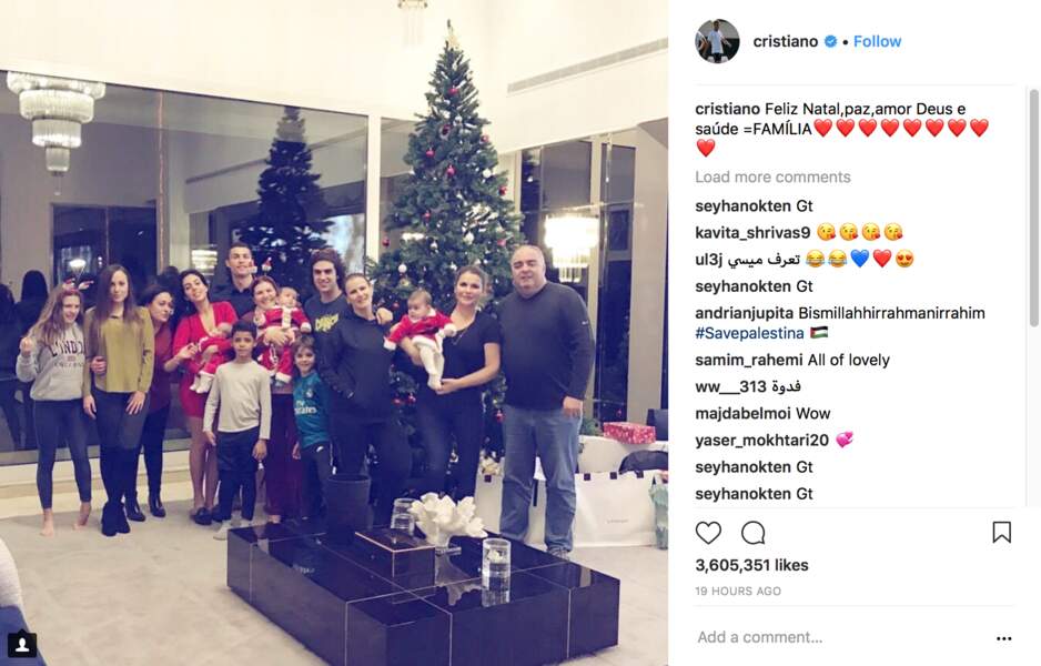 Cristiano Ronaldo a fêté Noël avec sa grande famille