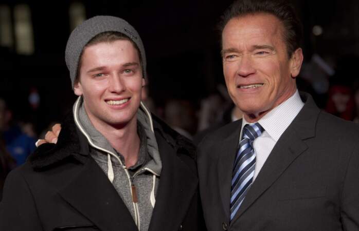 Arnold Schwarzenegger et son fils Patrick, vu dans la série Scream Queens.