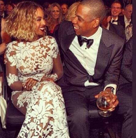 Le duo glamour : Jay-Z et Beyoncé Knowles aux Grammy Awards.   