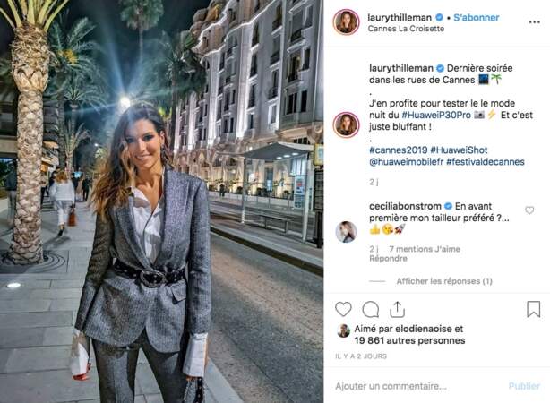 Laury Thilleman splendide dans les rues de Cannes