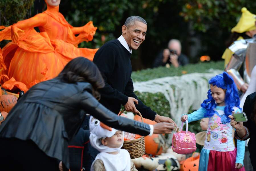 Le Président Barack Obama célèbre Halloween à Washington avec Michelle Obama