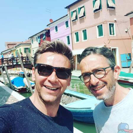 Jean-Fi Janssens et Florian Gazan, tout sourire, sur les gondoles à Venise