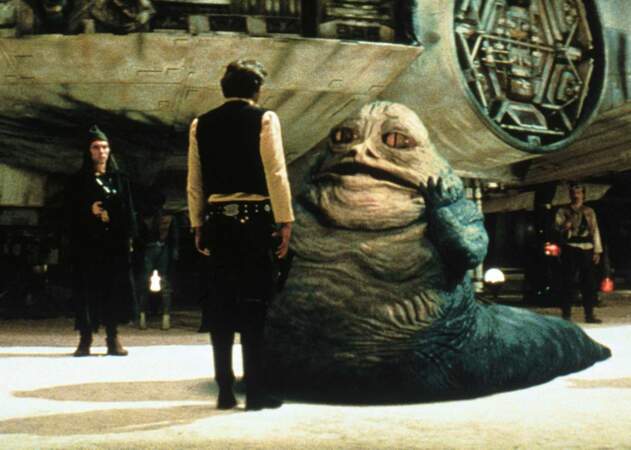 1977, Star Wars épisode IV : Jabba le Hutt a l'aspect d'une grosse limace, au visage très humain 