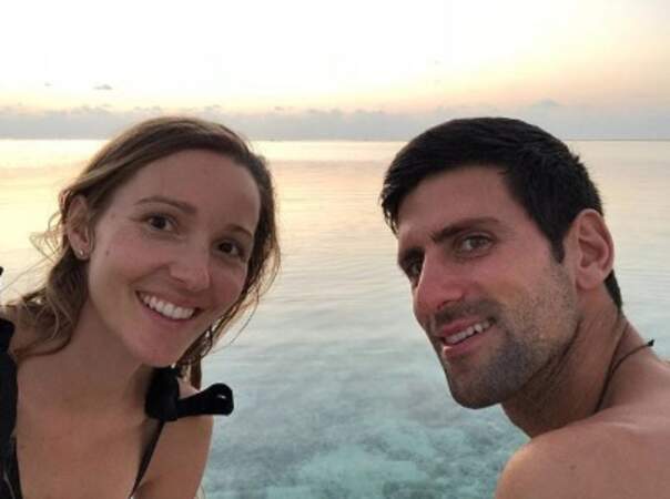Novak Djokovic et sa belle Jelena. 