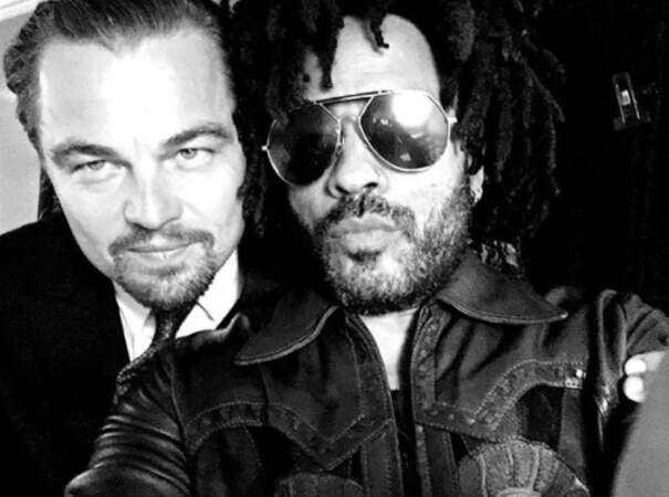 Pendant ce temps-là, des beaux gosses étaient réunis : Leonardo DiCaprio et Lenny Kravitz. 