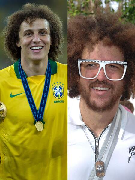 Le défenseur brésilien David Luiz et le chanteur RedFoo (LMFAO)