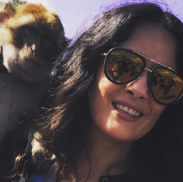 Et un singe sur l'épaule de Salma Hayek. Pourquoi pas. 