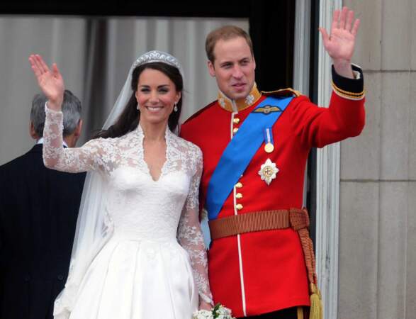 Le Prince William et Kate Middleton sur le balcon du palais de Buckingham. 