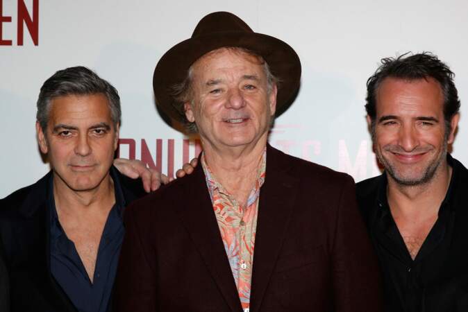 George Clooney, Bill Murray et Jean Dujardin à l'avant-première parisienne de Monuments Men, mercredi 12 février