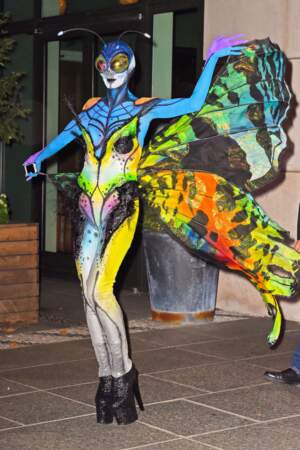 Heidi Klum a opté cette année pour un costume spectaculaire de papillon coloré.
