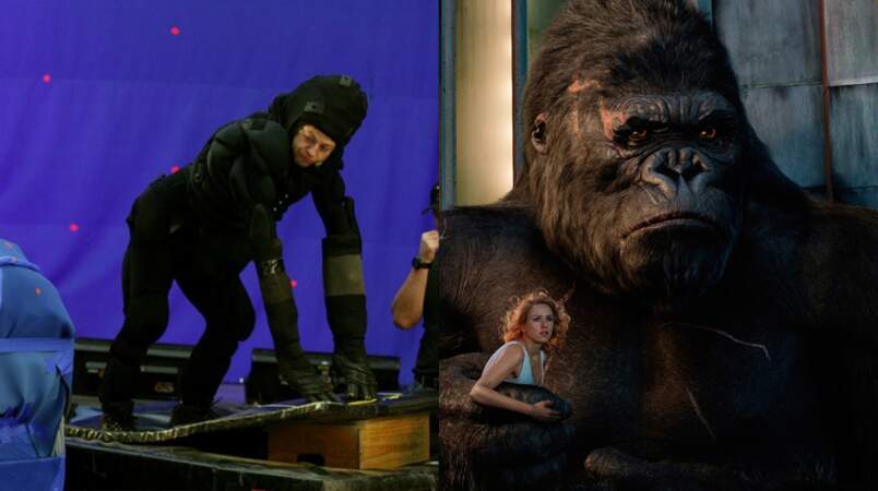 Andy Serkis en King Kong (2005), l'acteur s'est inspiré des gorilles du Rwanda pour le rôle 