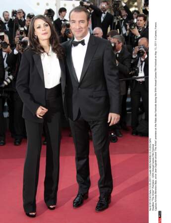 Le noir et blanc de "The Artist" se retrouve dans les tenues de Jean Dujardin et Bérénice Béjo (2011)