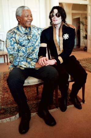Michael Jackson et Nelson Mandela en mars 1999