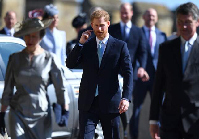 Le Prince Harry a aussi été vu à la messe de Pâques, mais sans Meghan Markle, sur le point d'accoucher