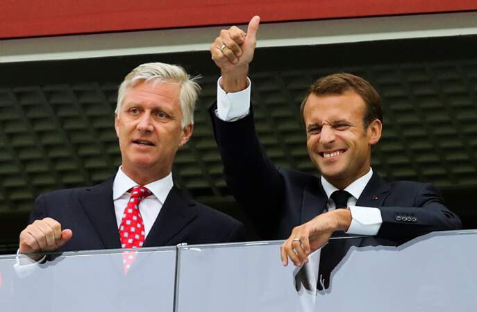 Le Roi Philippe aux côtés du président de la Républiuqe, Emmanuel Macron