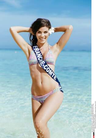 Miss Franche-Comté, Alizee Vannier lors de la séance photo en maillot de bain
