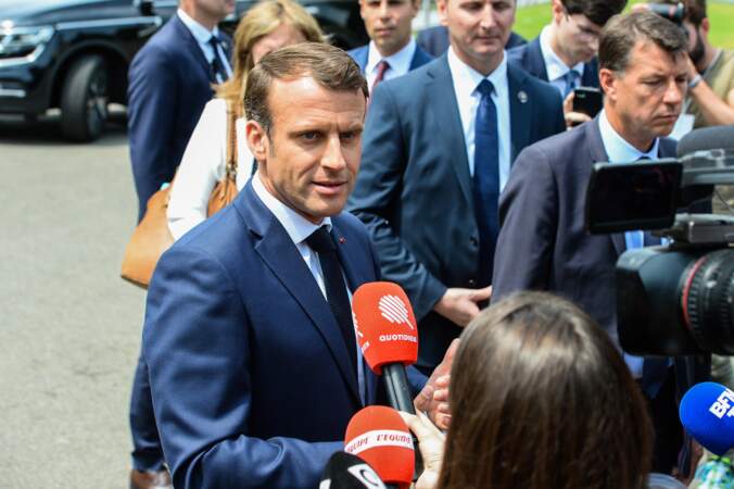 Emmanuel Macron était également attendu par de nombreux journalistes