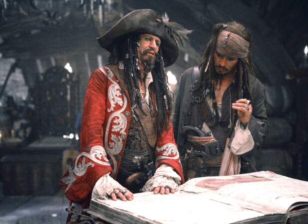 Pirates des Caraïbes 3, jusqu'au bout du monde (2007) : Johnny Depp aux côtés de Keith Richards