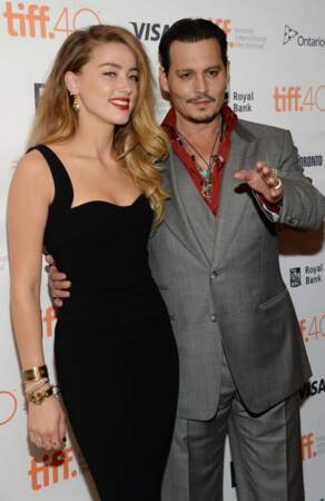 Johnny Depp à l'avant-première de "Black Mass" était accompagné de son épouse Amber Heard.