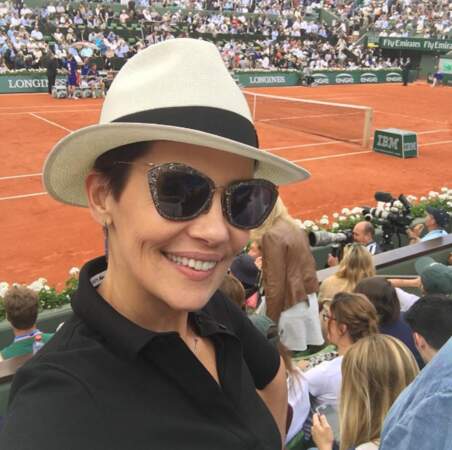 Cristina Cordula était radieuse à Roland-Garros. 