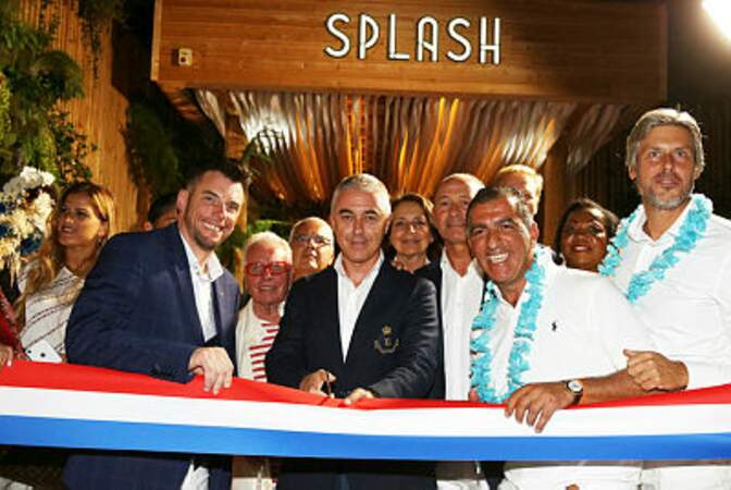Norbert Tarayre, Manuel Aeschlimann et Hakim Gaouaoui ont inauguré le restaurant Le Splash, à Asnières 