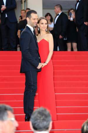 Natalie Portman et Benjamin Millepied lors de la cérémonie d'ouverture du Festival de Cannes 2015