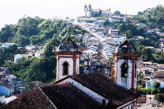 La ville d'Ouro Preto, cité coloniale, pavée fondée au XVIIIème siècle