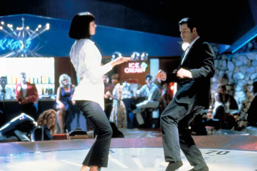 1994. Agnès B habille Uma Thurman et John Travolta dans Pulp Fiction