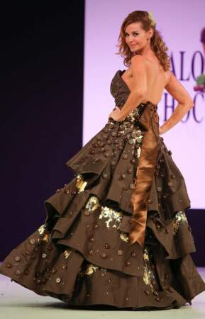 Ingrid Chauvin, dans une robe de princesse aux fèves de cacao