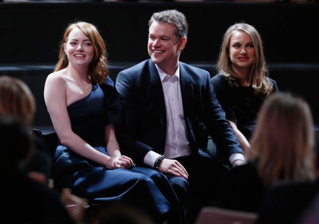 Emma Stone, Matt Damon et Natalie Portman ne savaient pas trop de quel côté sourire !