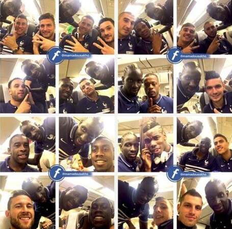 Mamadou Sakho a profité du vol pour faire des selfies avec ses coéquipiers