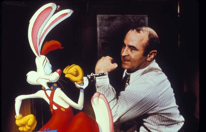 Bob Hoskins et son acolyte Roger dans Qui veut la peau de Roger Rabbit ? (1988)