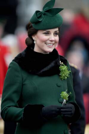 Kate Middleton avait sorti une superbe tenue vert sapin, pour rappeler la couleur du saint patron irlandais